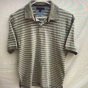 Men's Striped Gray Polo Shirt